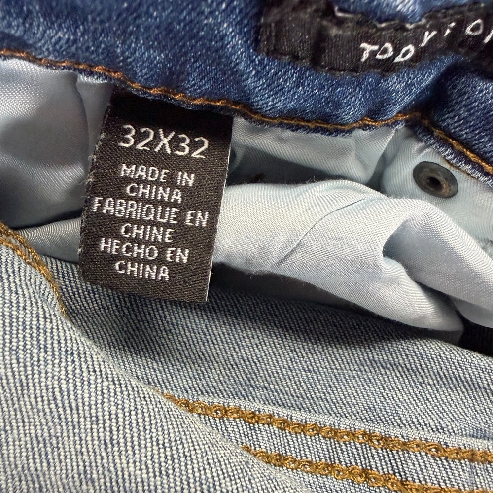 Kenneth Cole Jeans Men's 32x32 Blue Cotton Denim Straight Faded Stretch Workwear - Picture 8 of 13